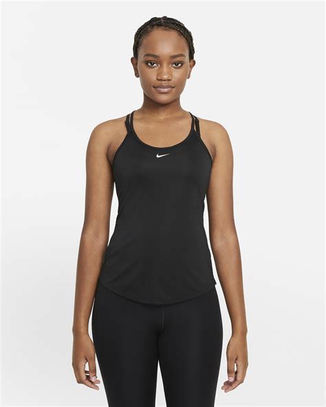 nike elastika solid damen tank top weiß-schwarz|Nike Women's Elastika Solid Tank Top .